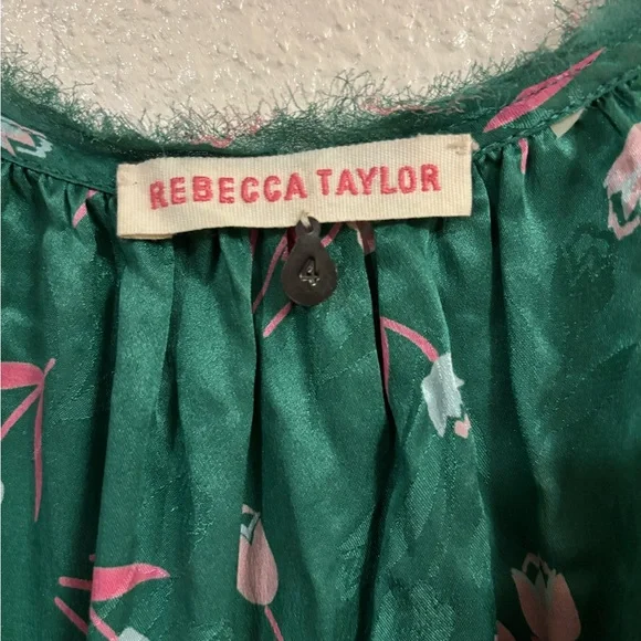 REBECCA TAYLOR 100% Silk floral Blouse Blouses